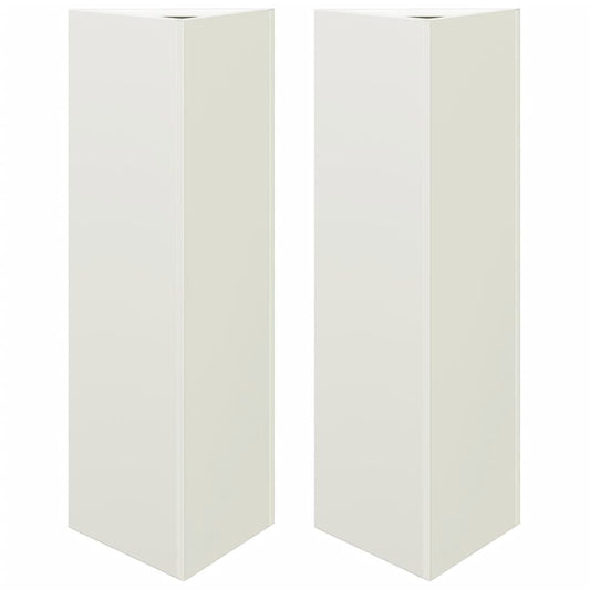 vidaXL Garden Planters 2 pcs White Triangular 30x26x75 cm Steel