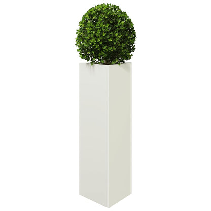 vidaXL Garden Planters 2 pcs White Triangular 30x26x75 cm Steel