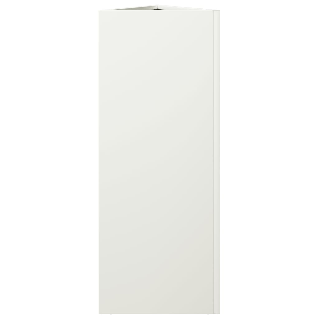 vidaXL Garden Planters 2 pcs White Triangular 30x26x75 cm Steel