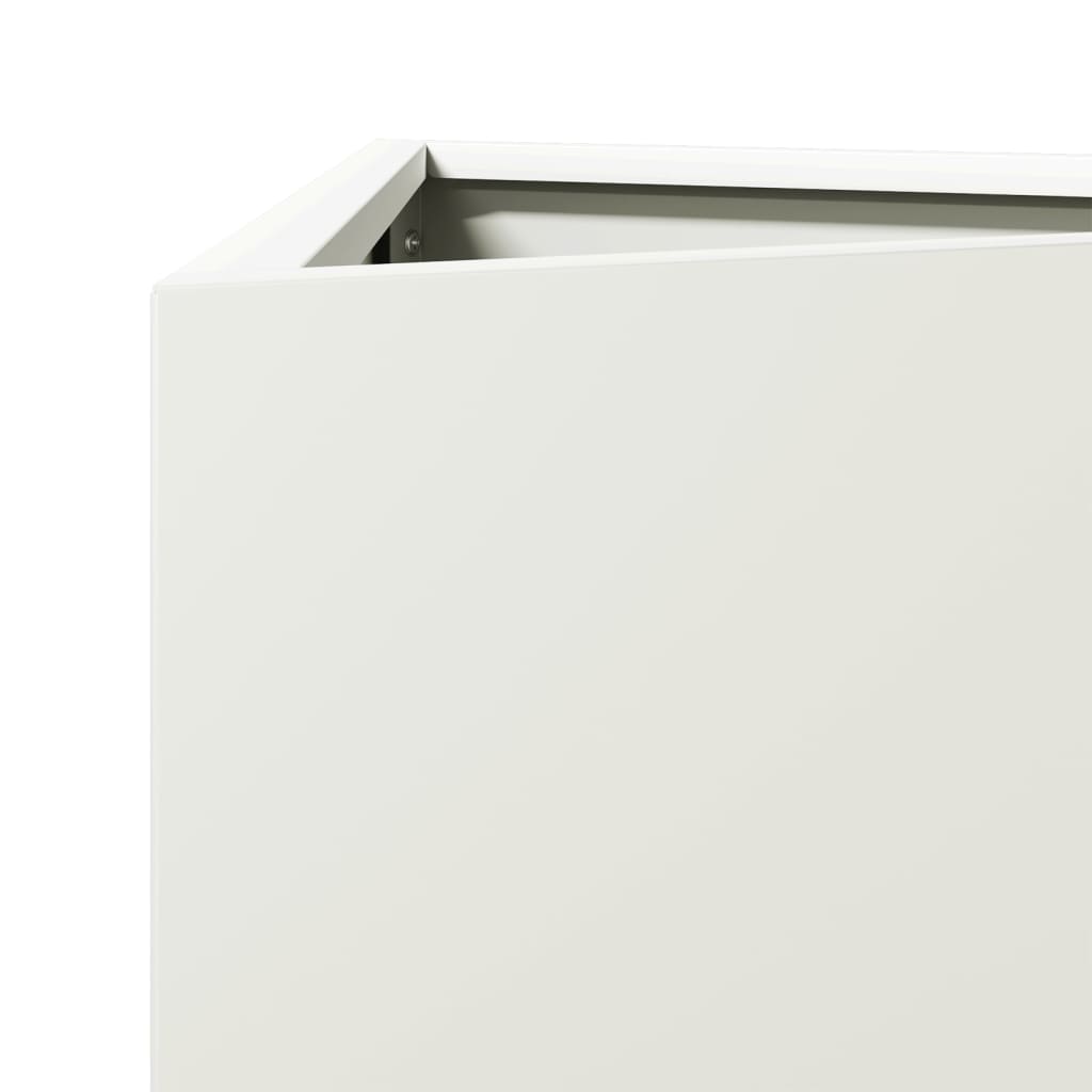 vidaXL Garden Planters 2 pcs White Triangular 30x26x75 cm Steel