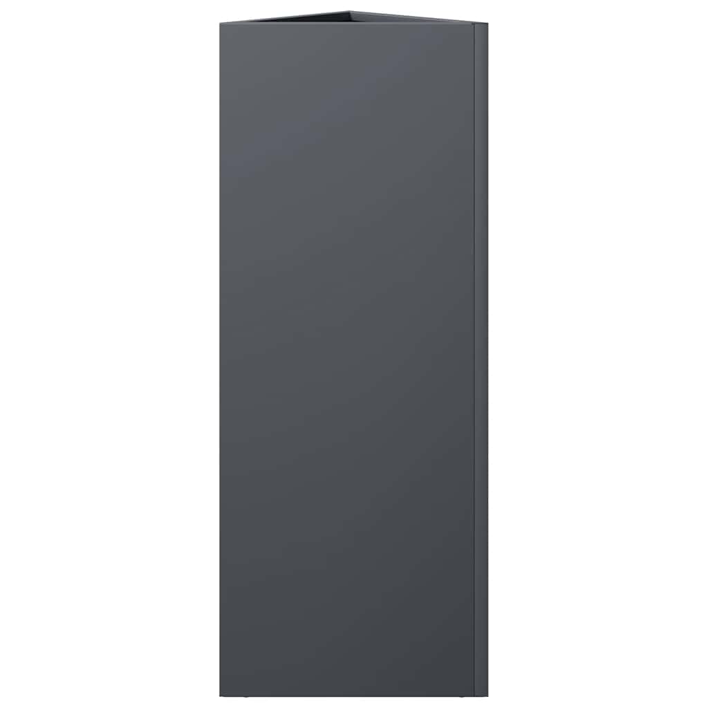 vidaXL Garden Planter Anthracite Triangular 30x26x75 cm Steel