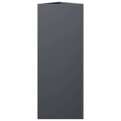 vidaXL Garden Planter Anthracite Triangular 30x26x75 cm Steel