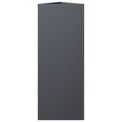 vidaXL Garden Planters 2 pcs Anthracite Triangular 30x26x75 cm Steel