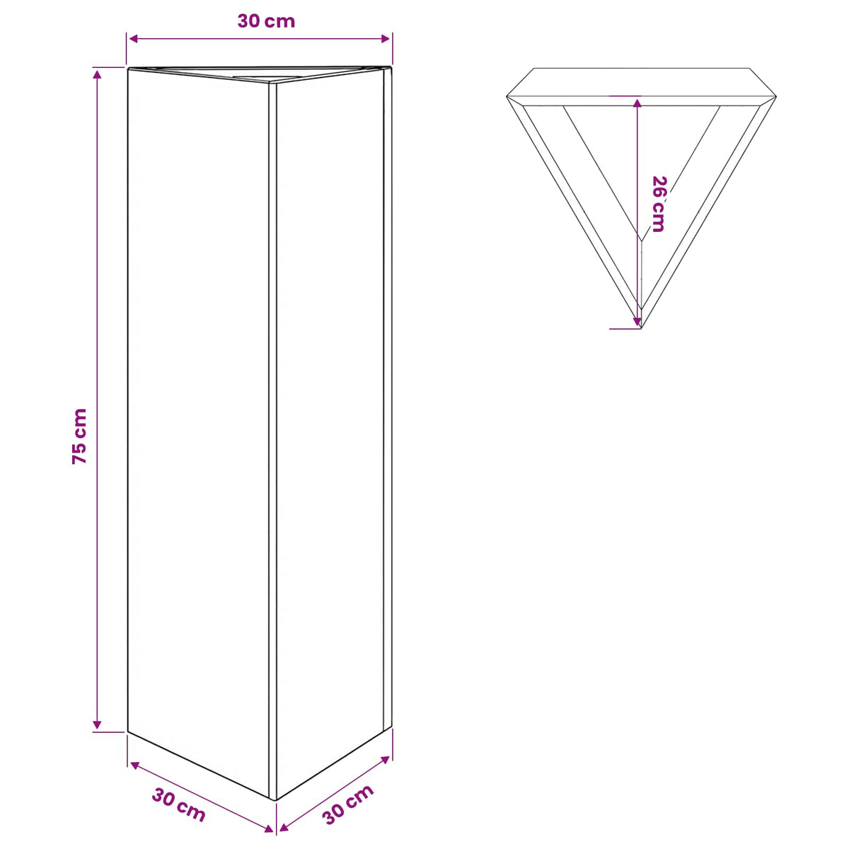 vidaXL Garden Planter Olive Green Triangular 30x26x75 cm Steel