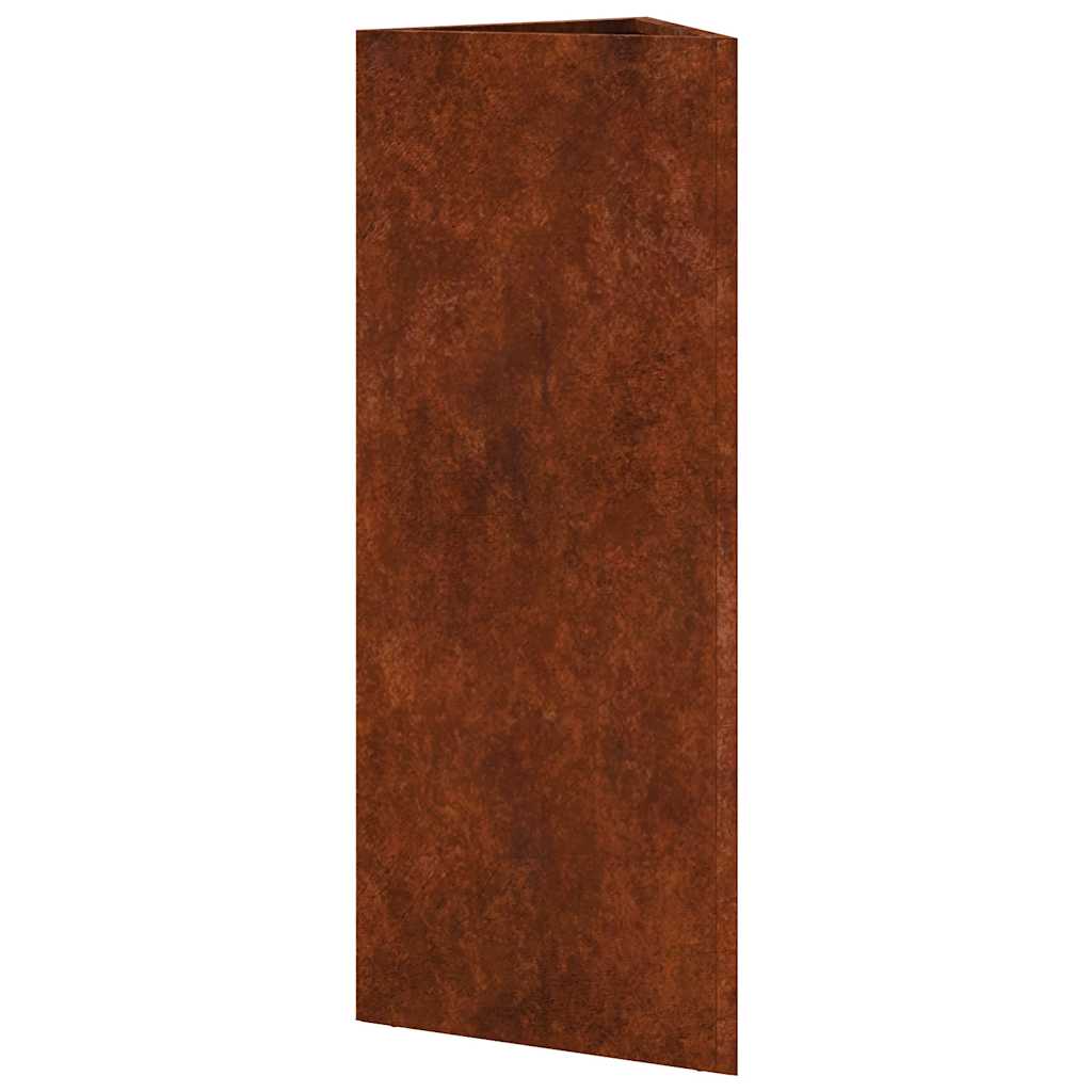 vidaXL Garden Planters 2 pcs Triangular 30x26x75 cm Weathering Steel