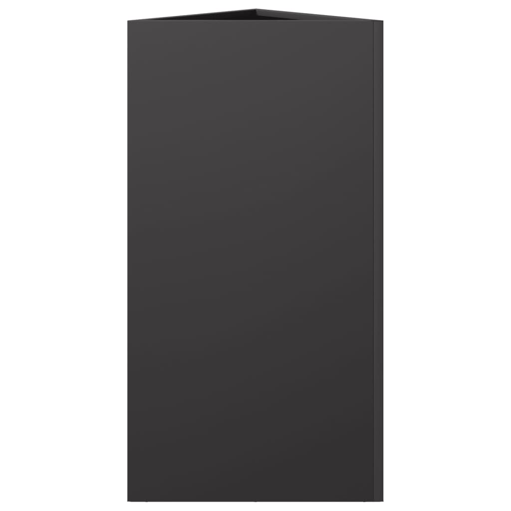 vidaXL Garden Planter Black Triangular 40x34.5x75 cm Steel
