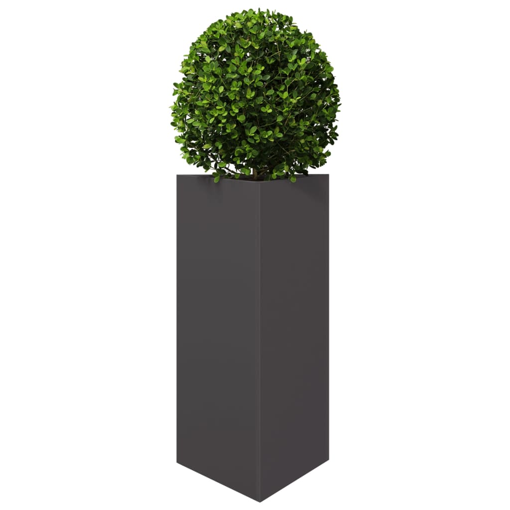 vidaXL Garden Planters 2 pcs Black Triangular 40x34.5x75 cm Steel