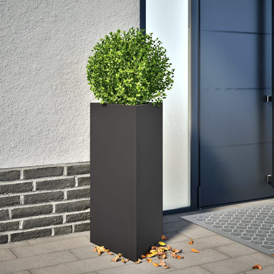 vidaXL Garden Planters 2 pcs Black Triangular 40x34.5x75 cm Steel