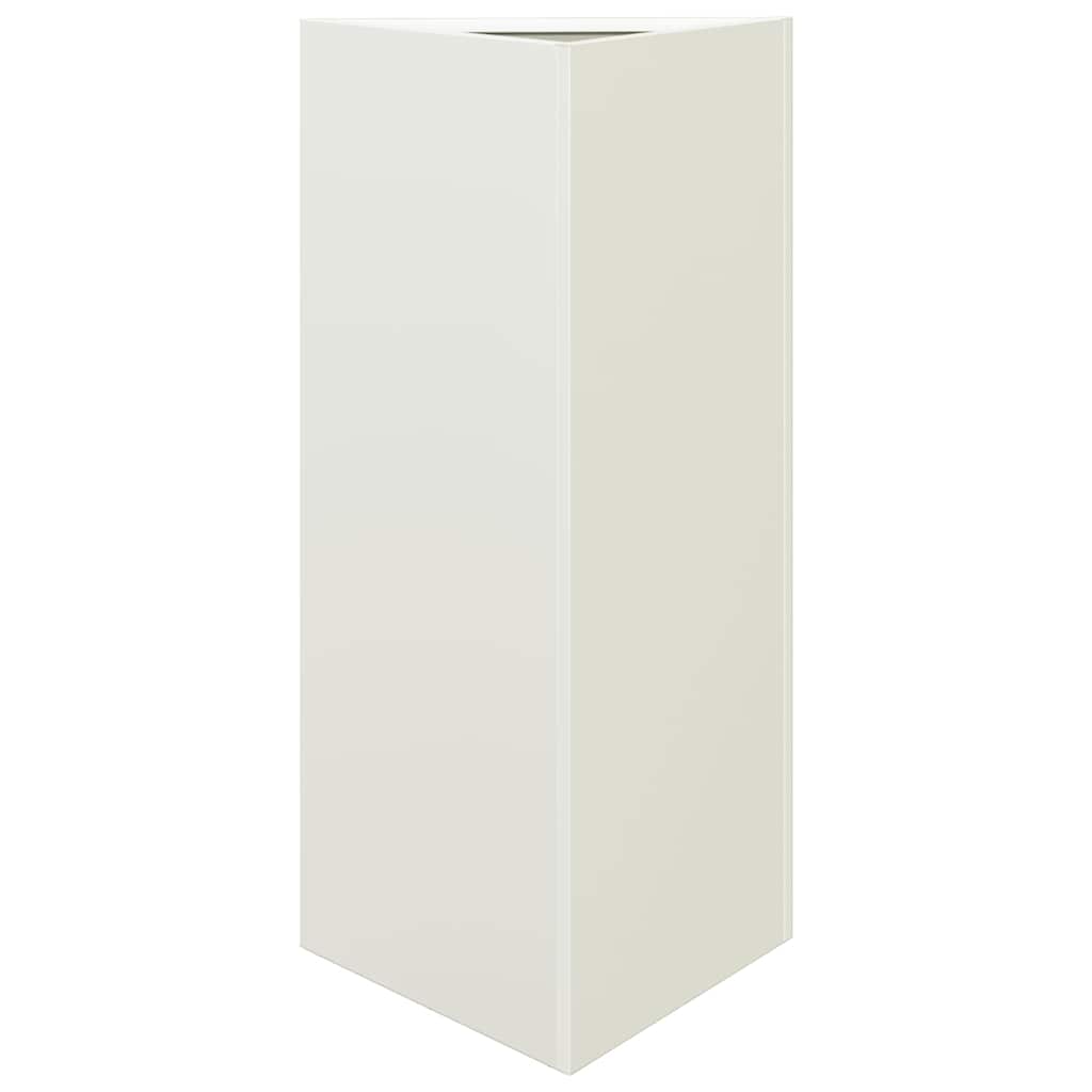 vidaXL Garden Planter White Triangular 40x34,5x75 cm Steel