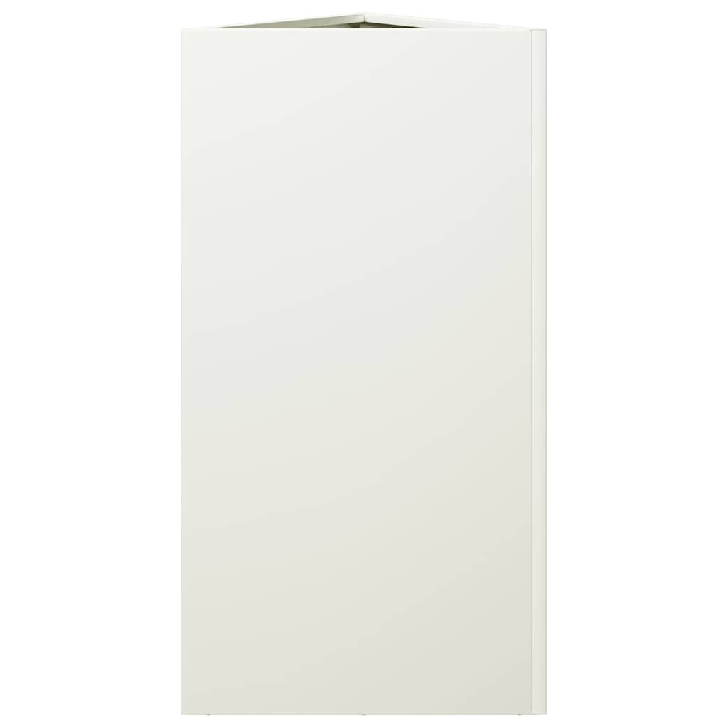 vidaXL Garden Planter White Triangular 40x34,5x75 cm Steel