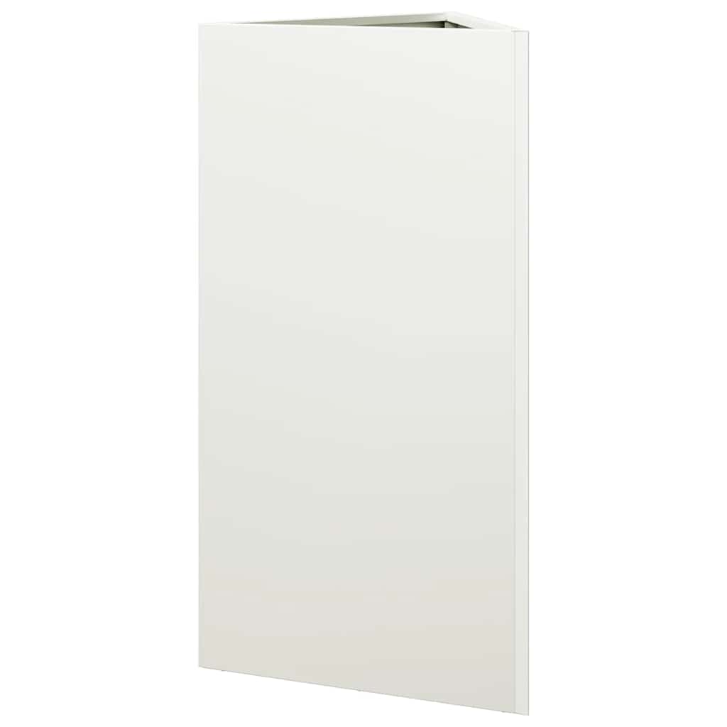 vidaXL Garden Planter White Triangular 40x34,5x75 cm Steel