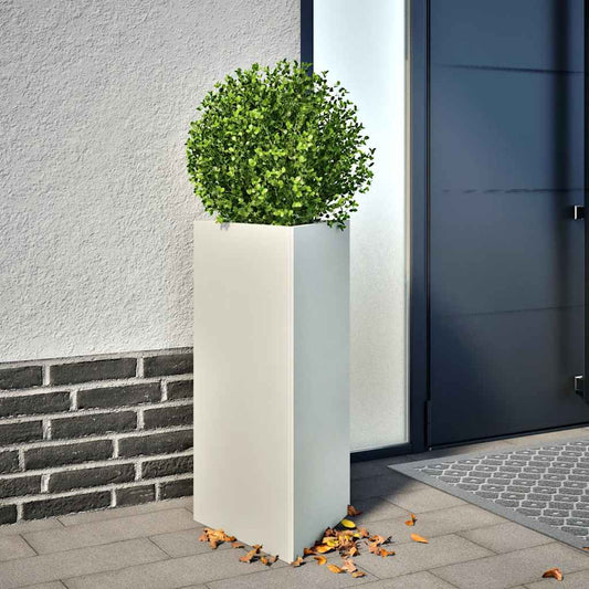 vidaXL Garden Planter White Triangular 40x34,5x75 cm Steel