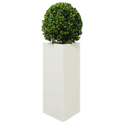 vidaXL Garden Planters 2 pcs White Triangular 40x34,5x75 cm Steel