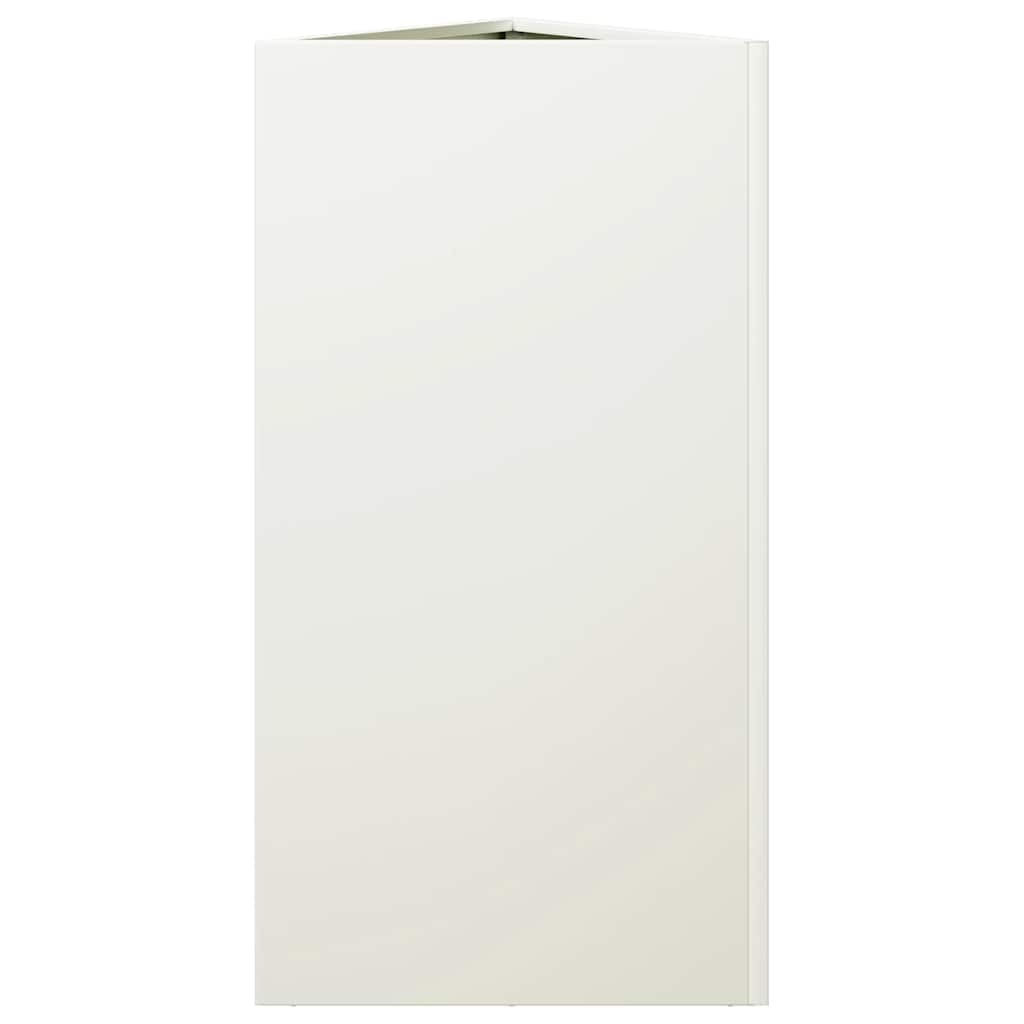 vidaXL Garden Planters 2 pcs White Triangular 40x34,5x75 cm Steel