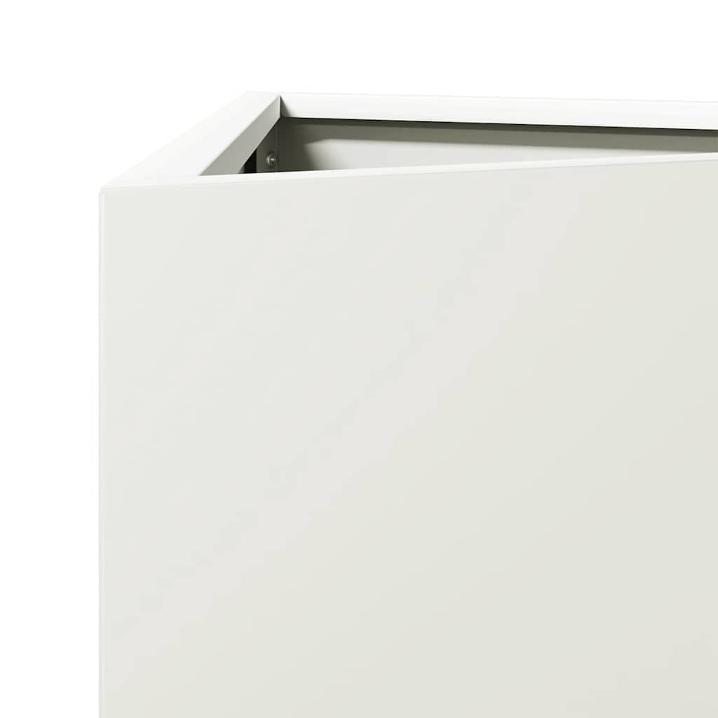 vidaXL Garden Planters 2 pcs White Triangular 40x34,5x75 cm Steel