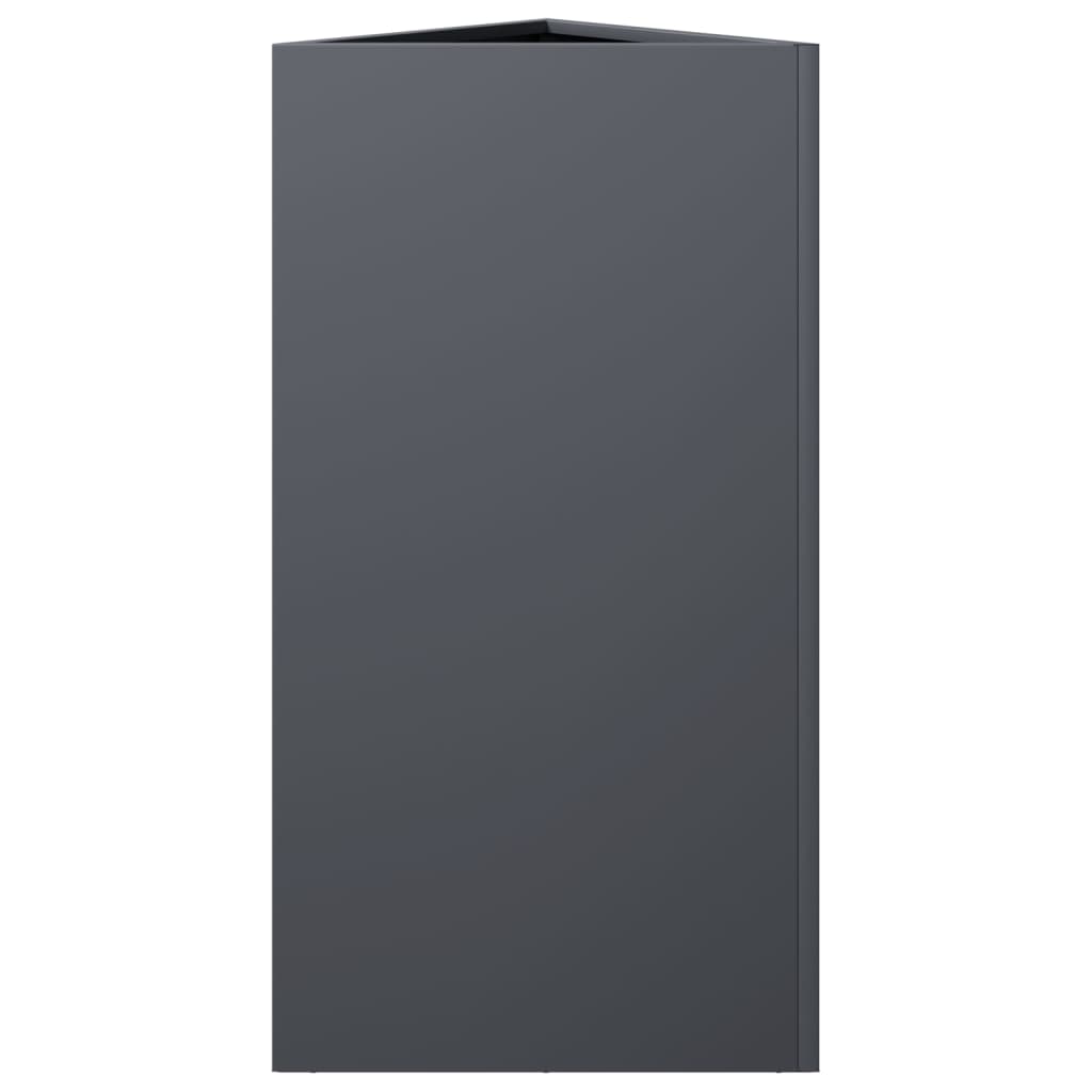 vidaXL Garden Planter Anthracite Triangular 40x34.5x75 cm Steel