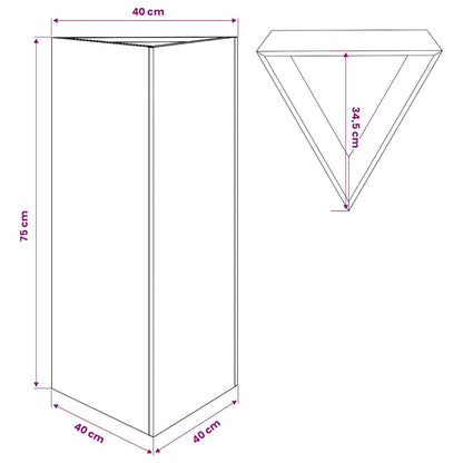 vidaXL Garden Planter Anthracite Triangular 40x34,5x75 cm Steel
