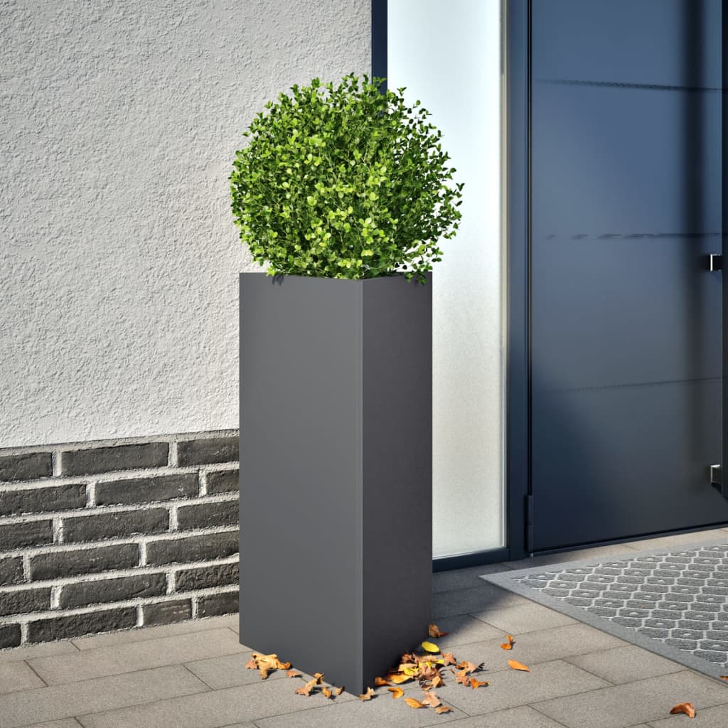 vidaXL Garden Planter Anthracite Triangular 40x34.5x75 cm Steel