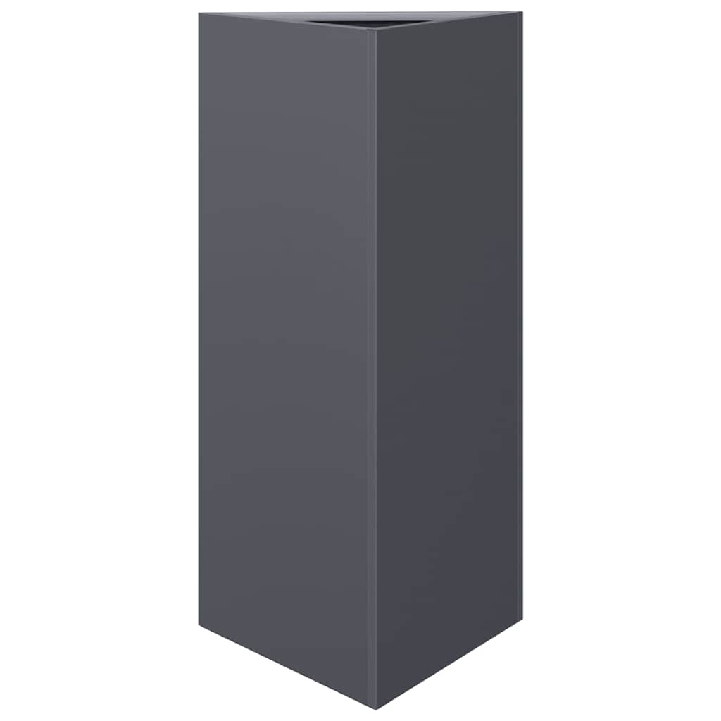 vidaXL Garden Planters 2 pcs Anthracite Triangular 40x34,5x75 cm Steel