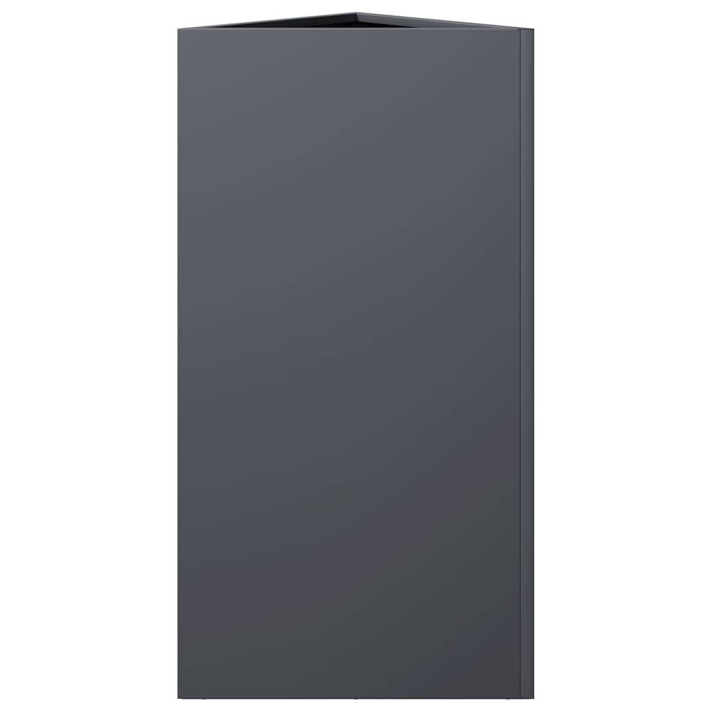 vidaXL Garden Planters 2 pcs Anthracite Triangular 40x34,5x75 cm Steel