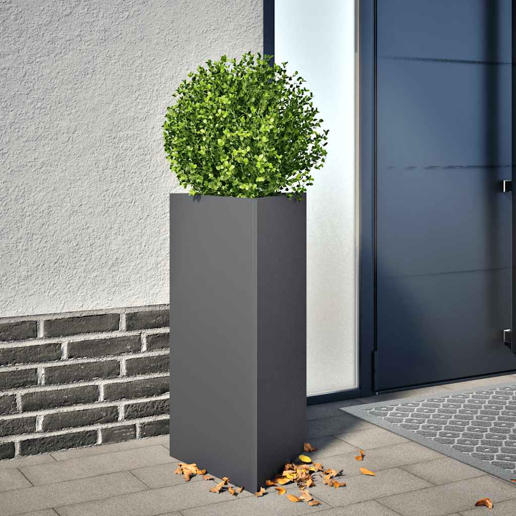 vidaXL Garden Planters 2 pcs Anthracite Triangular 40x34,5x75 cm Steel