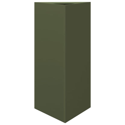 vidaXL Garden Planter Olive Green Triangular 40x34.5x75 cm Steel