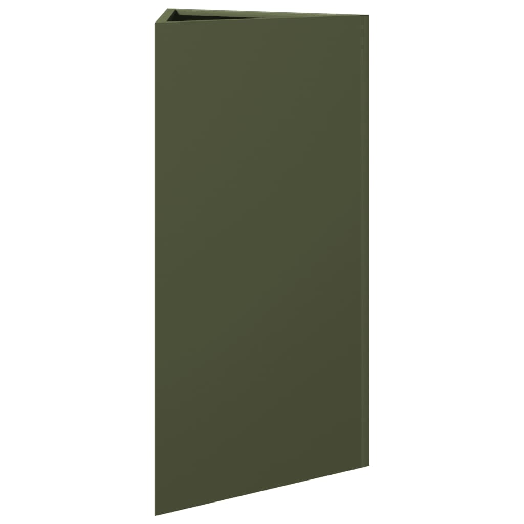 vidaXL Garden Planter Olive Green Triangular 40x34.5x75 cm Steel