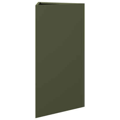vidaXL Garden Planter Olive Green Triangular 40x34.5x75 cm Steel