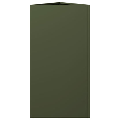 vidaXL Garden Planter Olive Green Triangular 40x34.5x75 cm Steel