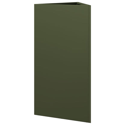 vidaXL Garden Planter Olive Green Triangular 40x34.5x75 cm Steel