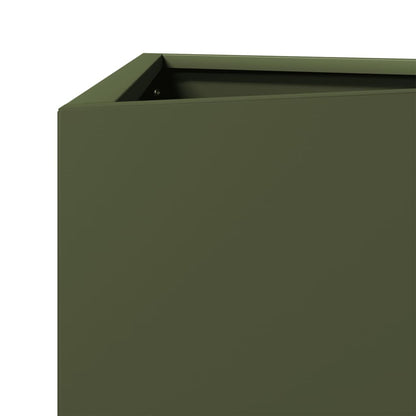 vidaXL Garden Planter Olive Green Triangular 40x34.5x75 cm Steel