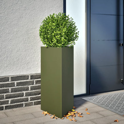 vidaXL Garden Planter Olive Green Triangular 40x34.5x75 cm Steel