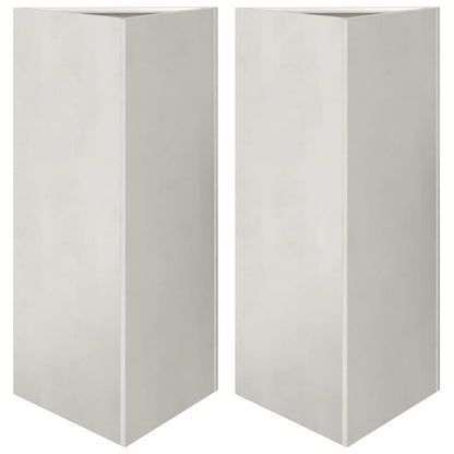 vidaXL Garden Planters 2 pcs Triangular 40x34.5x75 cm Stainless Steel