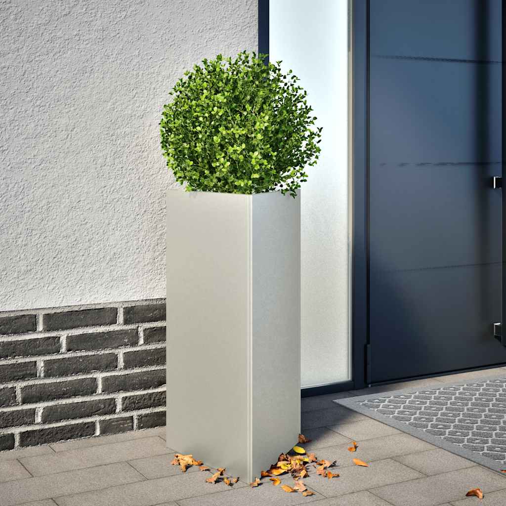 vidaXL Garden Planters 2 pcs Triangular 40x34.5x75 cm Stainless Steel