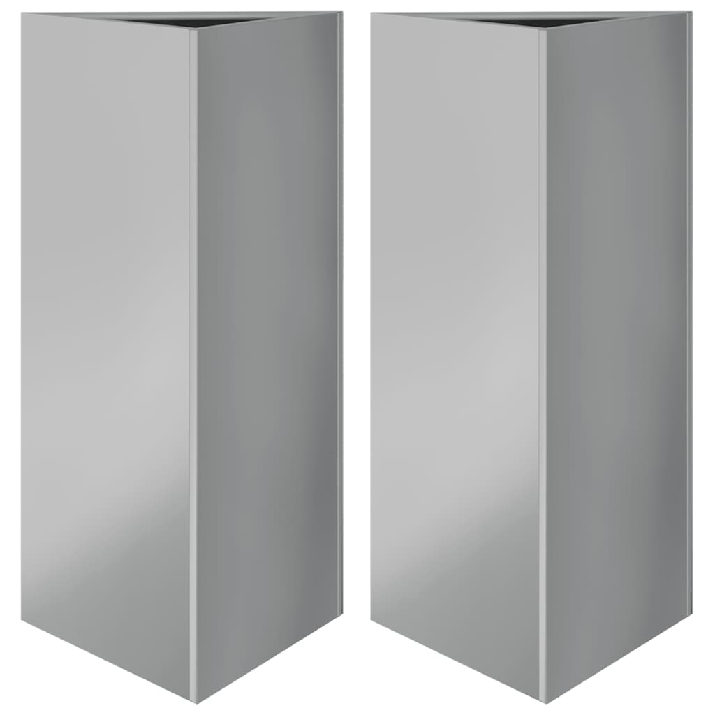 vidaXL Garden Planters 2 pcs Triangular 40x40x75 cm Galvanized Steel