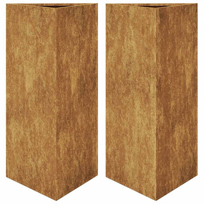 vidaXL Garden Planters 2 pcs Triangular 40x34.5x75 cm Weathering Steel