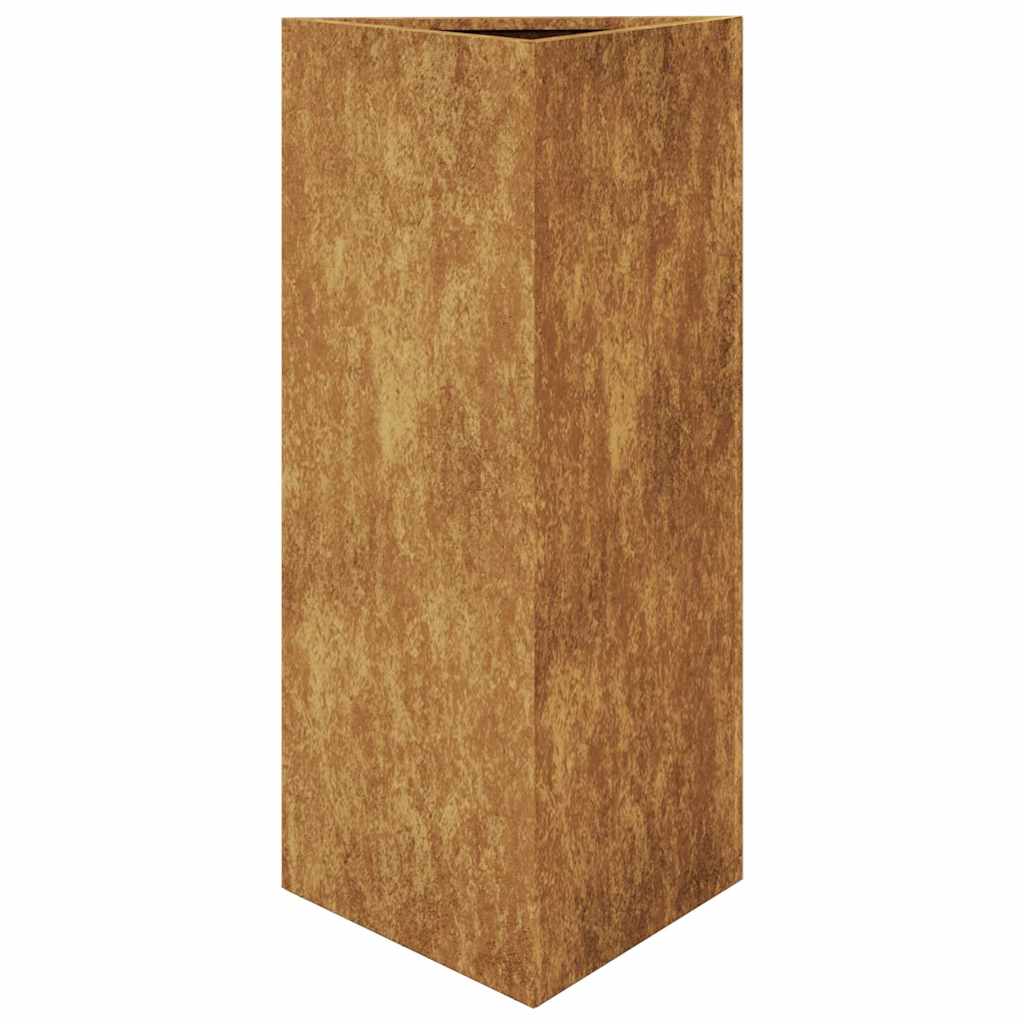 vidaXL Garden Planters 2 pcs Triangular 40x34.5x75 cm Weathering Steel