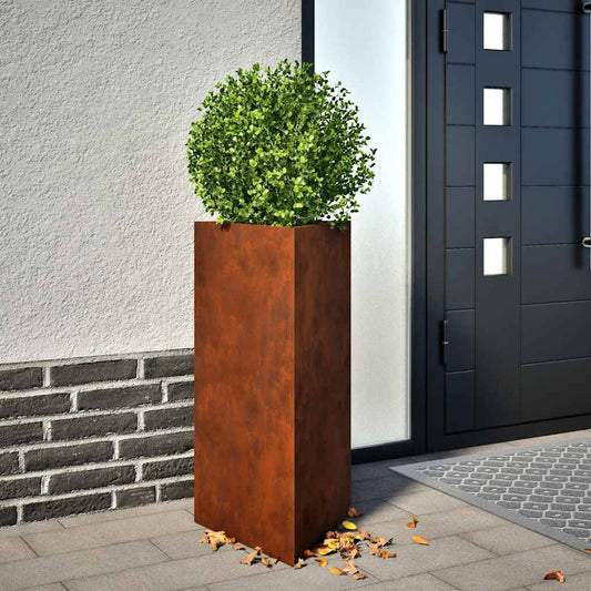 vidaXL Garden Planters 2 pcs Triangular 40x34,5x75 cm Weathering Steel