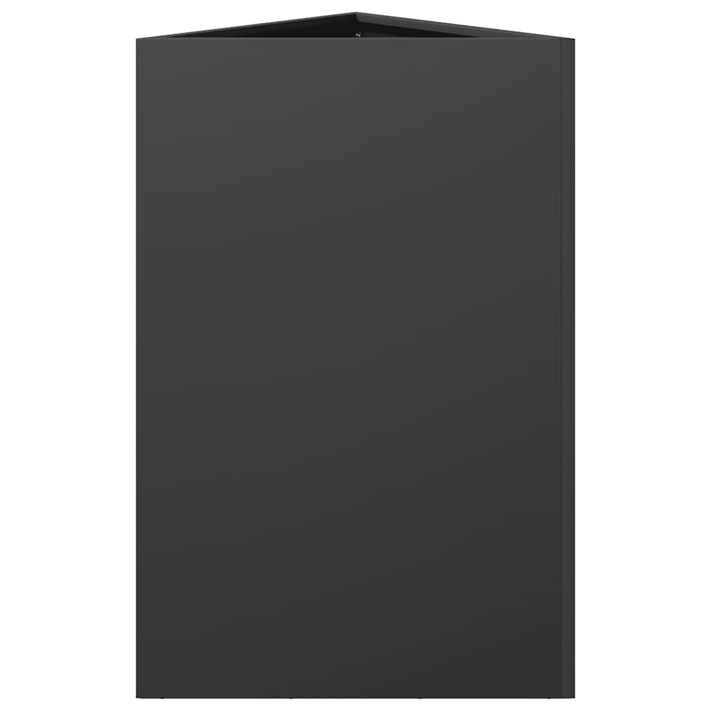 vidaXL Garden Planter Black Triangular 50x43x75 cm Steel