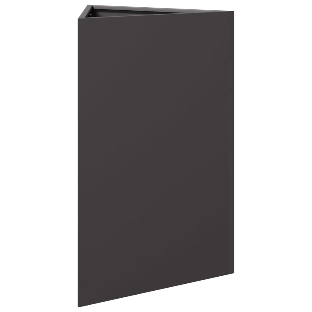 vidaXL Garden Planters 2 pcs Black Triangular 50x43x75 cm Steel