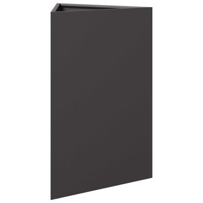 vidaXL Garden Planters 2 pcs Black Triangular 50x43x75 cm Steel