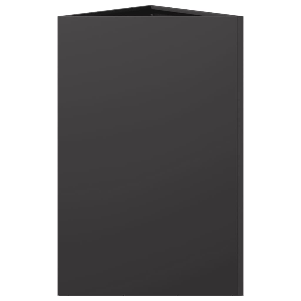 vidaXL Garden Planters 2 pcs Black Triangular 50x43x75 cm Steel