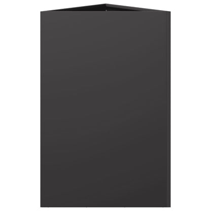 vidaXL Garden Planters 2 pcs Black Triangular 50x43x75 cm Steel