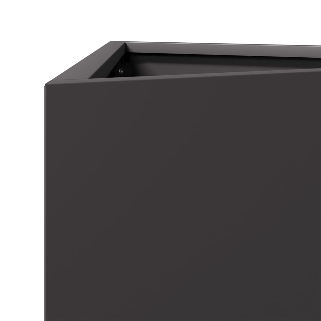 vidaXL Garden Planters 2 pcs Black Triangular 50x43x75 cm Steel