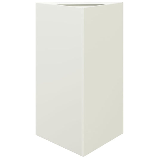 vidaXL Garden Planter White Triangular 50x43x75 cm Steel