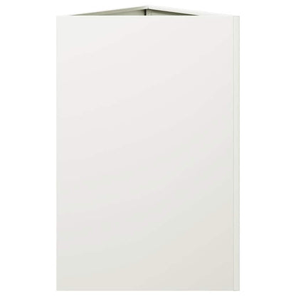 vidaXL Garden Planter White Triangular 50x43x75 cm Steel