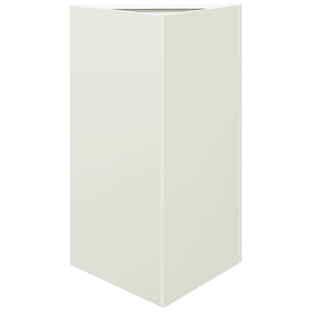 vidaXL Garden Planters 2 pcs White Triangular 50x43x75 cm Steel