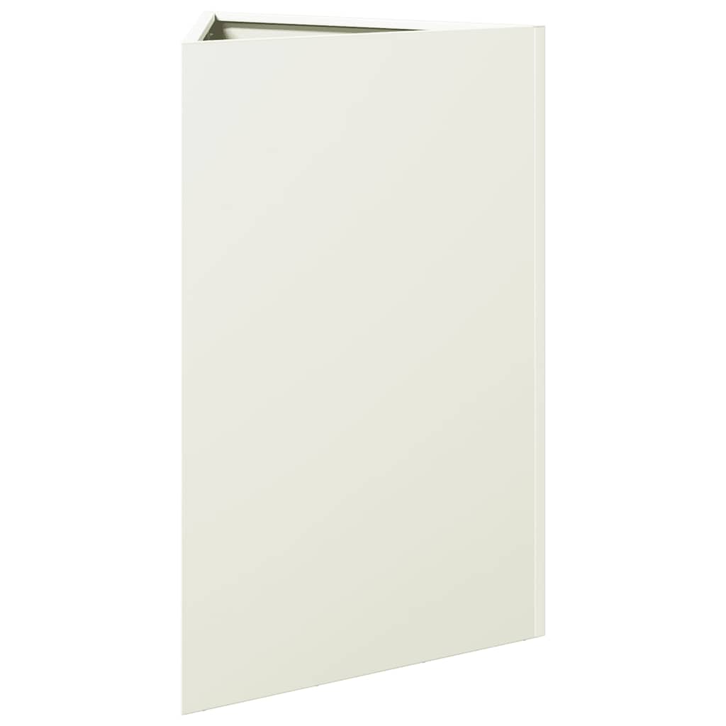 vidaXL Garden Planters 2 pcs White Triangular 50x43x75 cm Steel