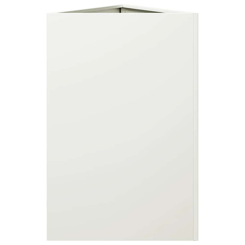 vidaXL Garden Planters 2 pcs White Triangular 50x43x75 cm Steel