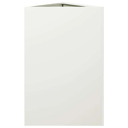 vidaXL Garden Planters 2 pcs White Triangular 50x43x75 cm Steel